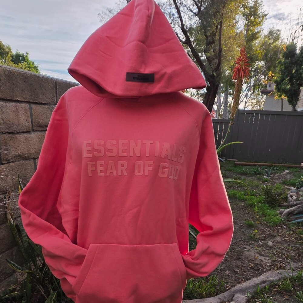 Essentials-Style Coral Hoodie | XXS–XXL | Oversized Fit | NEW
